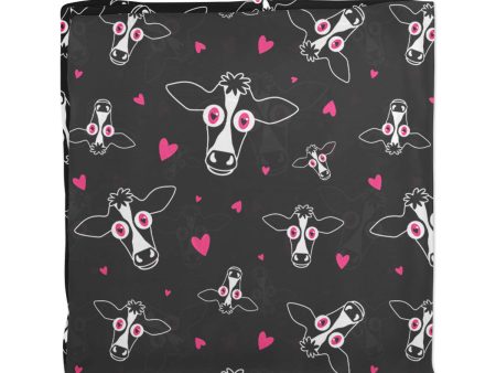 Live with Cowpassion  Vegan Cow and Hearts Scarf Fashion