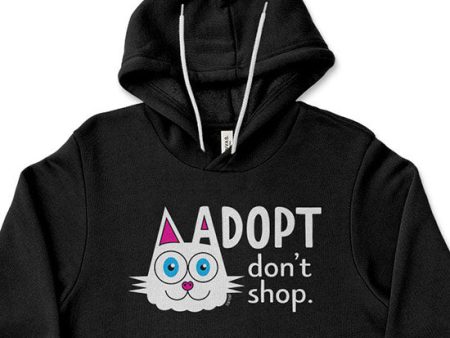 Adopt, Don t Shop.  (cat ear) Unisex Lightweight Fleece Hoodie Sweatshirt Fashion