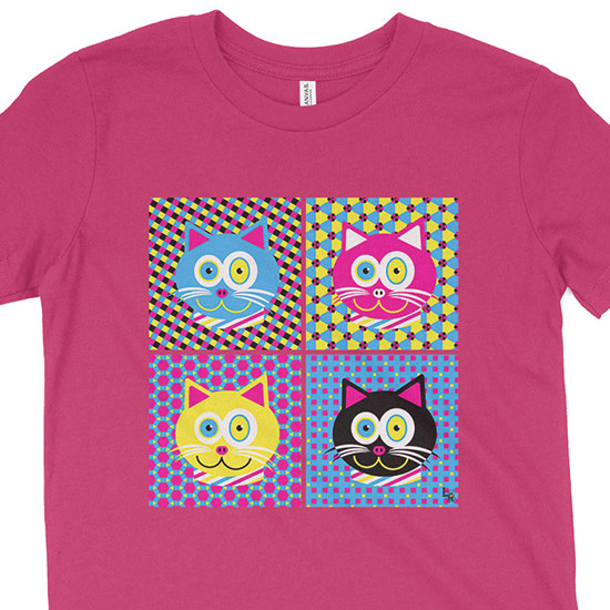 CMYKat - 2x2  Kids Youth Cat T-Shirt Online now