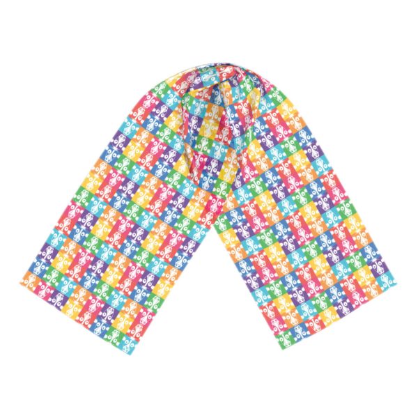 Don t Have a Cow, Have Tofu!  (multi-color checker print) Vegan Scarf Fashion