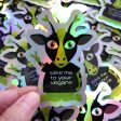 Take Me To Your Vegans  Alien Cow Holographic Vinyl Sticker For Sale