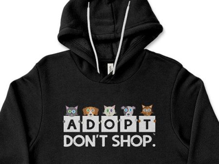 Adopt, Don t Shop.  Cat and Dog Unisex Lightweight Fleece Hoodie Sweatshirt Online Sale