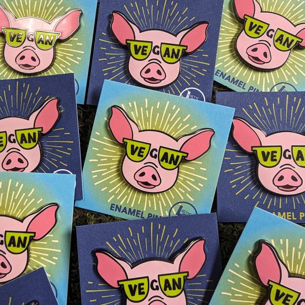 Vegan Sunglasses  Cool Pig Enamel Pin Cheap