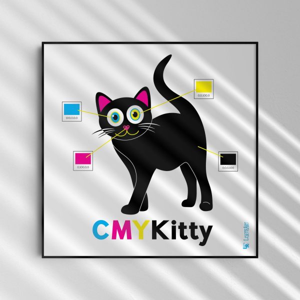 CMYKitty  Funky Cat Art Print Sale