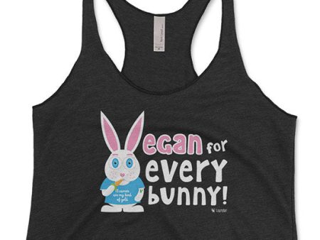 Vegan for Everybunny!  Tri-blend Racerback Bunny Rabbit Tank Discount