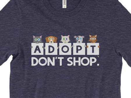 Adopt, Don t Shop.  Unisex Cat and Dog T-Shirt For Sale