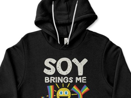 Soy Brings Me Joy  Unisex Lightweight Fleece Vegan Hoodie Sweatshirt Online