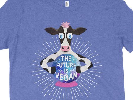 The Future is Vegan  Kids Youth Crystal Ball Cow T-Shirt Sale