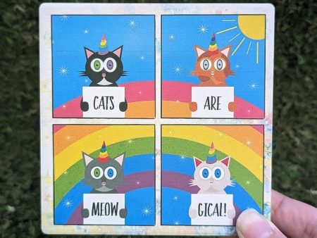 Cats are Meowgical  Cute Square Stone Coaster Cheap