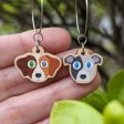 Cute Mismatch Dogs - Printed Wood Charm Hoop Earrings Supply