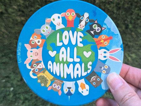 Love All Animals  Round Stone Coaster on Sale