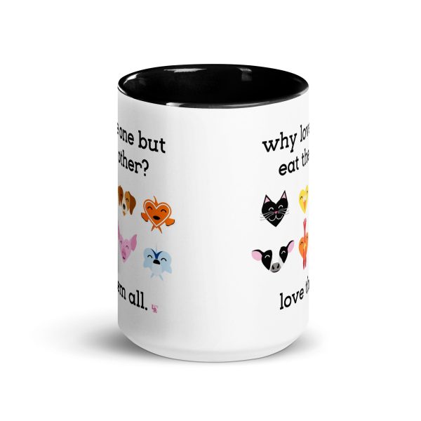 Why Love One but Eat the Other?  Large Coffee Mug with Color Accents For Discount