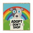 Adopt, Don t Shop  Whimsical Dog Art on Wood Block - Funky Dog Sign Supply