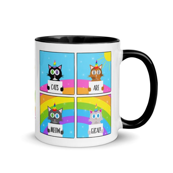 Cats are Meowgical  Coffee Mug with Color Accents For Discount