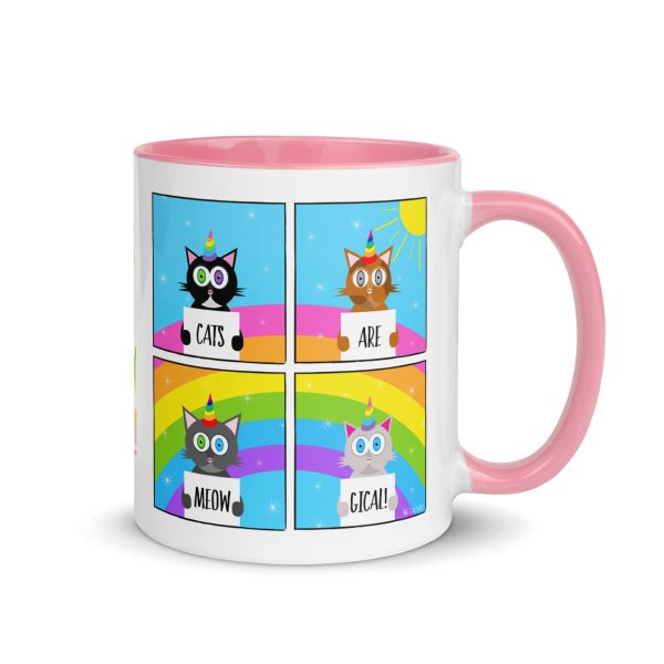 Cats are Meowgical  Coffee Mug with Color Accents For Discount