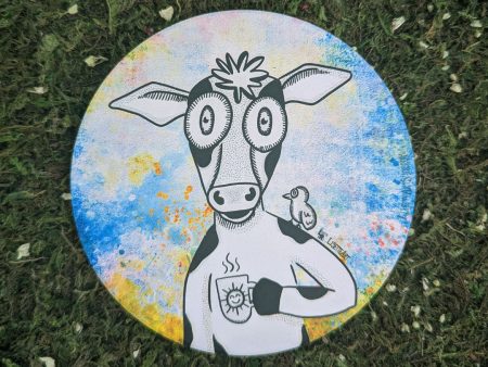 COWfee  Coffee & Cows Round Stone Coaster Online Hot Sale