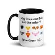 Why Love One but Eat the Other?  Large Coffee Mug with Color Accents For Discount