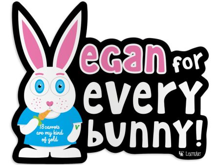 Vegan for Everybunny!  Car Magnet, Bunny Rabbit Fridge Magnet For Sale