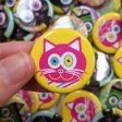 CMYKat - Magenta Cat  1.25” Round Pinback Button Fashion