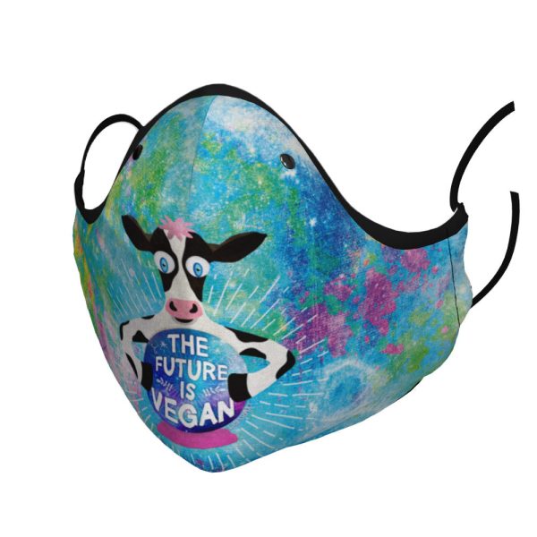 The Future is Vegan  Cow with Crystal Ball Premium Face Mask For Sale