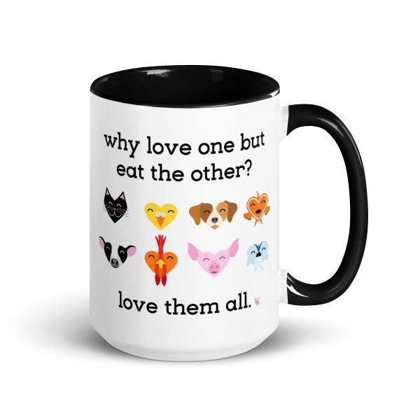 Why Love One but Eat the Other?  Large Coffee Mug with Color Accents For Discount