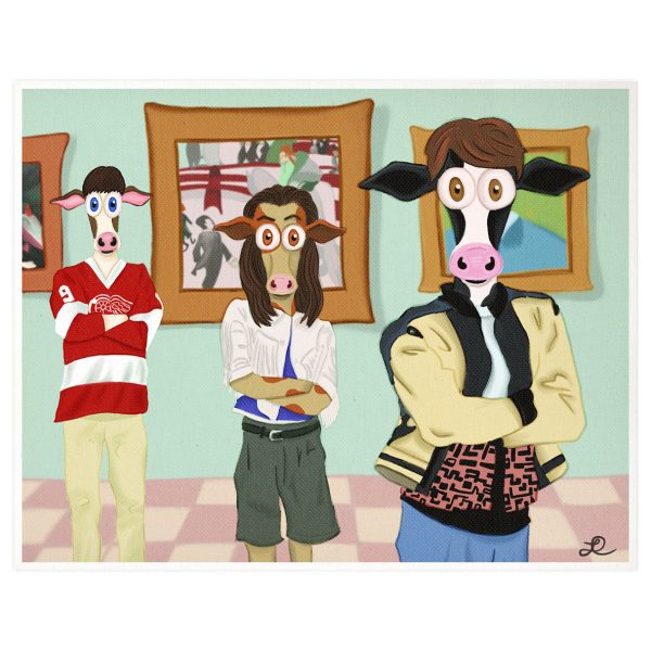 Ferris MOOler s Day Off  Movie Parody Cow Art Print Online Hot Sale