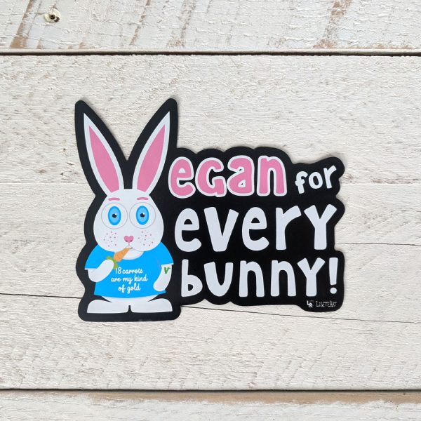 Vegan for Everybunny!  Car Magnet, Bunny Rabbit Fridge Magnet For Sale