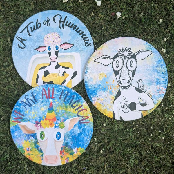 COWfee  Coffee & Cows Round Stone Coaster Online Hot Sale