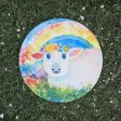 Sheep in Grass with Flower Crown  Round Stone Coaster Supply