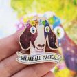 Sweet Goat with Flower Crown - We Are All Magical  Printed Wood Pin Fashion