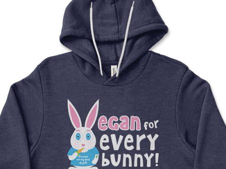 Vegan for Everybunny!  Unisex Lightweight Fleece Bunny Rabbit Hoodie Sweatshirt Fashion