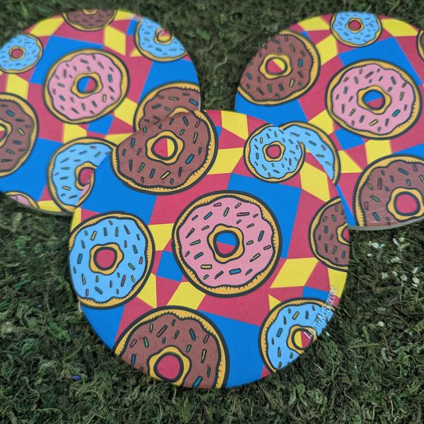 Retro Donuts - Round Stone Coaster Supply