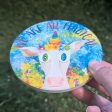 We are all Magical - Whimsical Cow Round Stone Coaster on Sale