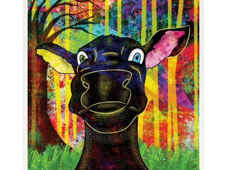 Bold Cow  Vegan Art Print For Cheap