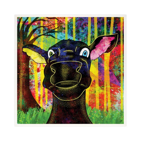 Bold Cow  Vegan Art Print For Cheap