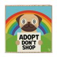 Adopt, Don t Shop  Whimsical Dog Art on Wood Block - Funky Dog Sign Supply