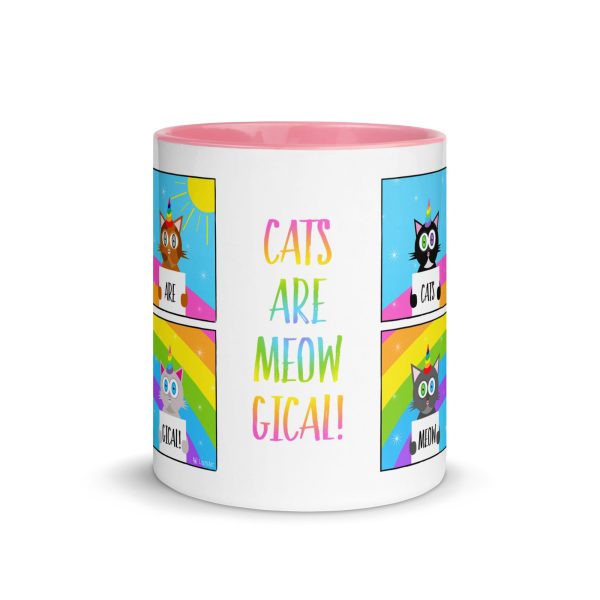 Cats are Meowgical  Coffee Mug with Color Accents For Discount