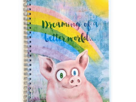 Happy Pig  Spiral Notebook Vegan Journal Online Sale