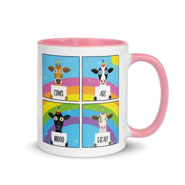 Cows are Mooogical  Coffee Mug with Color Accents Hot on Sale