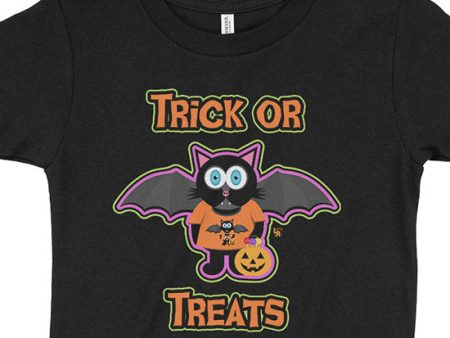 TRICK OR TREATS  Bat Cat Halloween Kids T-Shirt Online Sale