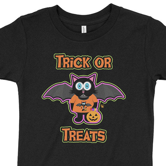 TRICK OR TREATS  Bat Cat Halloween Kids T-Shirt Online Sale