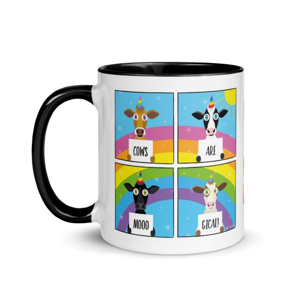 Cows are Mooogical  Coffee Mug with Color Accents Hot on Sale