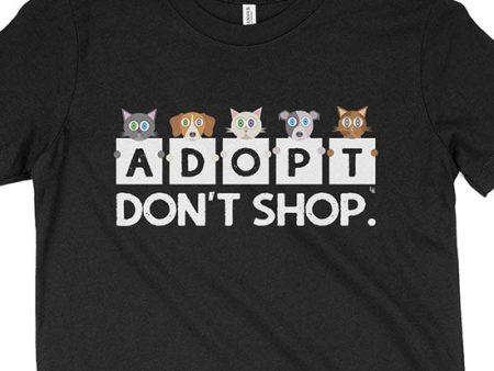 Adopt, Don t Shop.  Kids Youth Cats and Dogs T-Shirt Online Sale