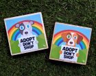 Adopt, Don t Shop  Whimsical Dog Art on Wood Block - Funky Dog Sign Supply