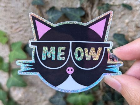 MEOW  Sunglasses Cat Sticker with Pixie Dust For Cheap