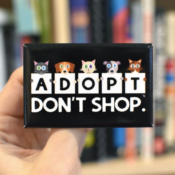 Adopt, Don t Shop.  Rectangle Cat & Dog Pinback Button For Discount