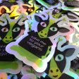 Take Me To Your Vegans  Alien Cow Holographic Vinyl Sticker For Sale