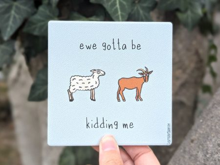 ewe gotta be kidding me  Punny Animals Square Stone Coaster Online Hot Sale