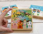 Vegan Home  Whimsical Animal Friends Art on Wood Block - Funky Vegan Sign Online