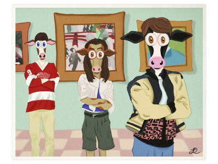 Ferris MOOler s Day Off  Movie Parody Cow Art Print Online Hot Sale